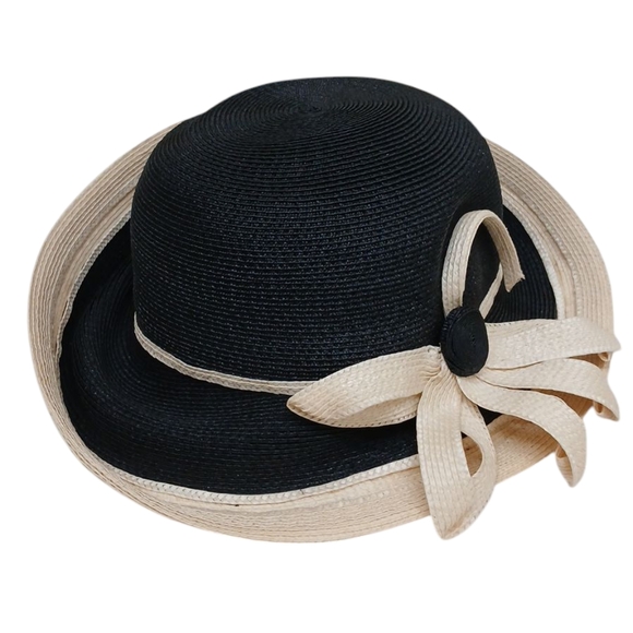 Yves Saint Laurent YSL Straw Vintage Pretty Woman Derby Hat - Picture 1 of 12